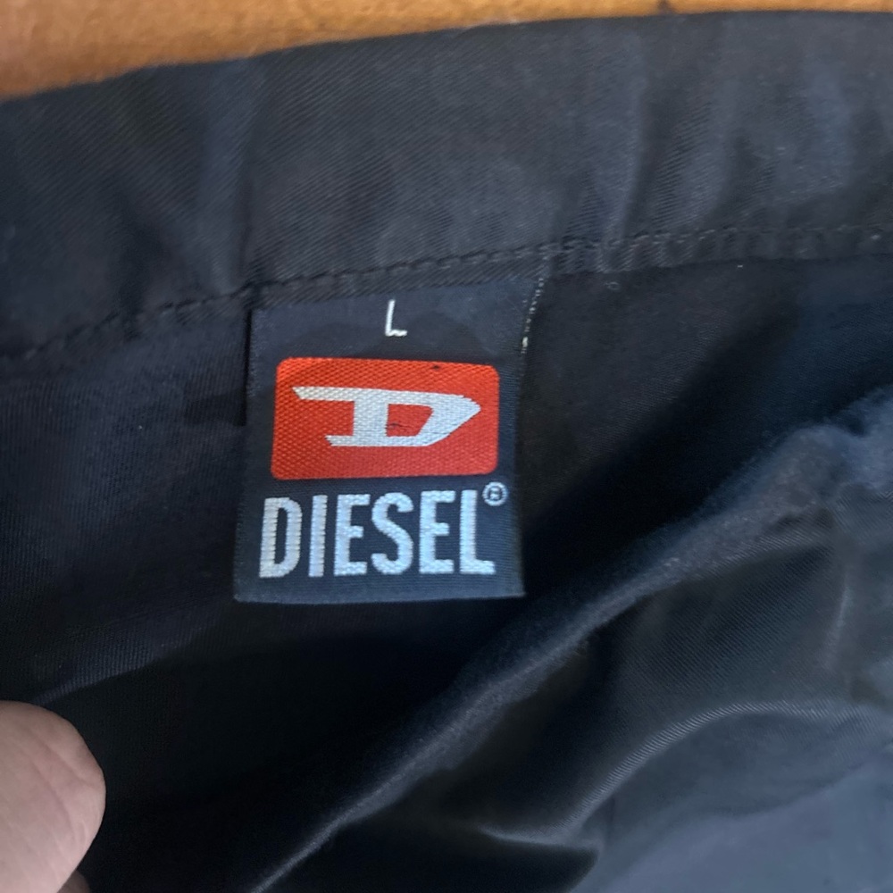 DIESEL Black parachute pants side zips